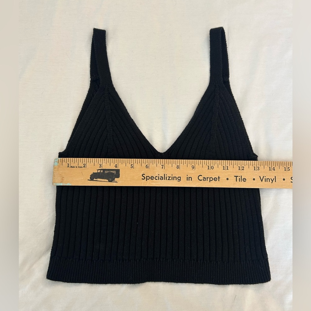 Aerie Black Ribbed Knit Sweater Top - Picture 8 of 8